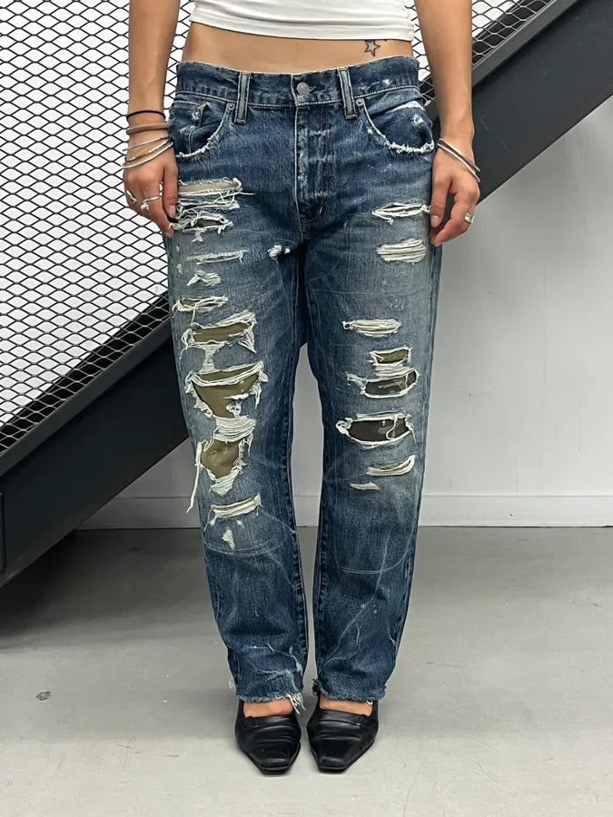 2010s Ralph Lauren Camo Denim Distressed Jeans kTKLcgG 0