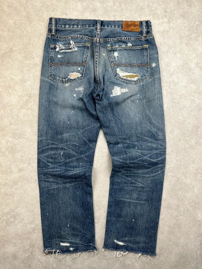 2010s Ralph Lauren Camo Denim Distressed Jeans kTKLcgG 4