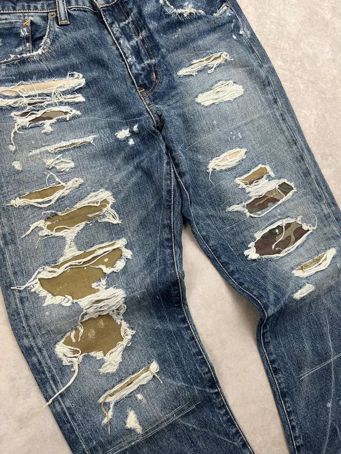 2010s Ralph Lauren Camo Denim Distressed Jeans kTKLcgG 7