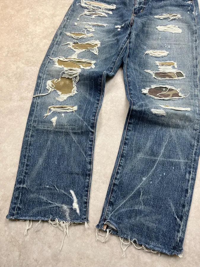 2010s Ralph Lauren Camo Denim Distressed Jeans kTKLcgG 8