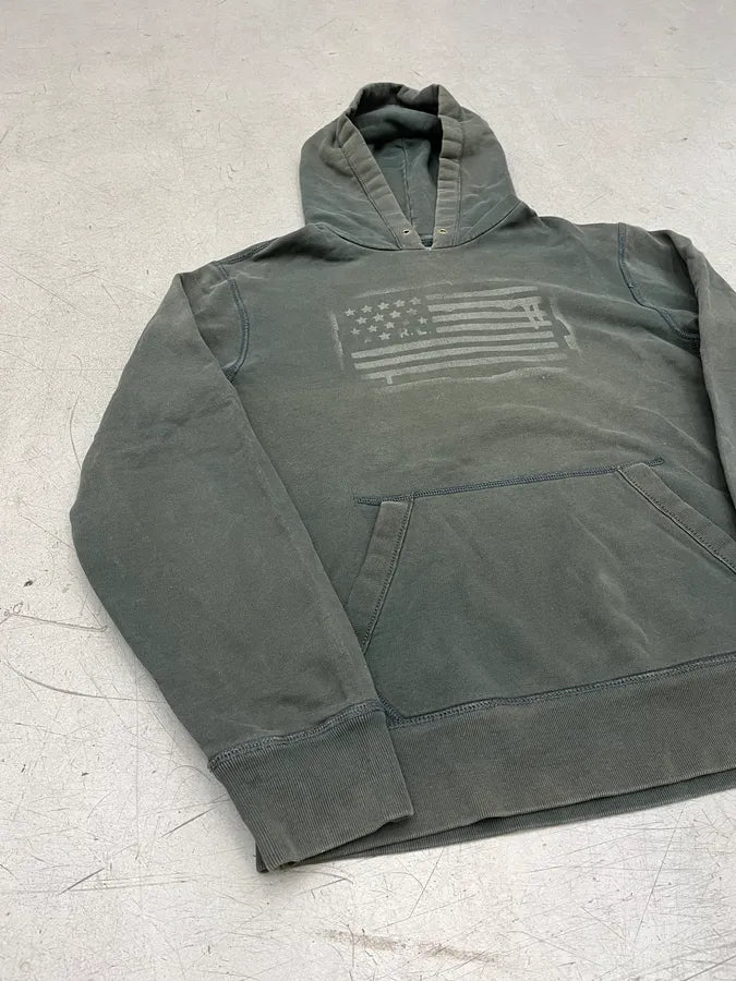 2010s Ralph Lauren Faded Khaki USA Faded Flag Hoodie avLghap 4