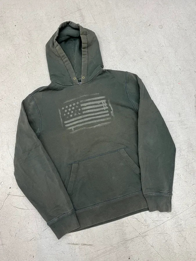 2010s Ralph Lauren Faded Khaki USA Faded Flag Hoodie avLghap 3