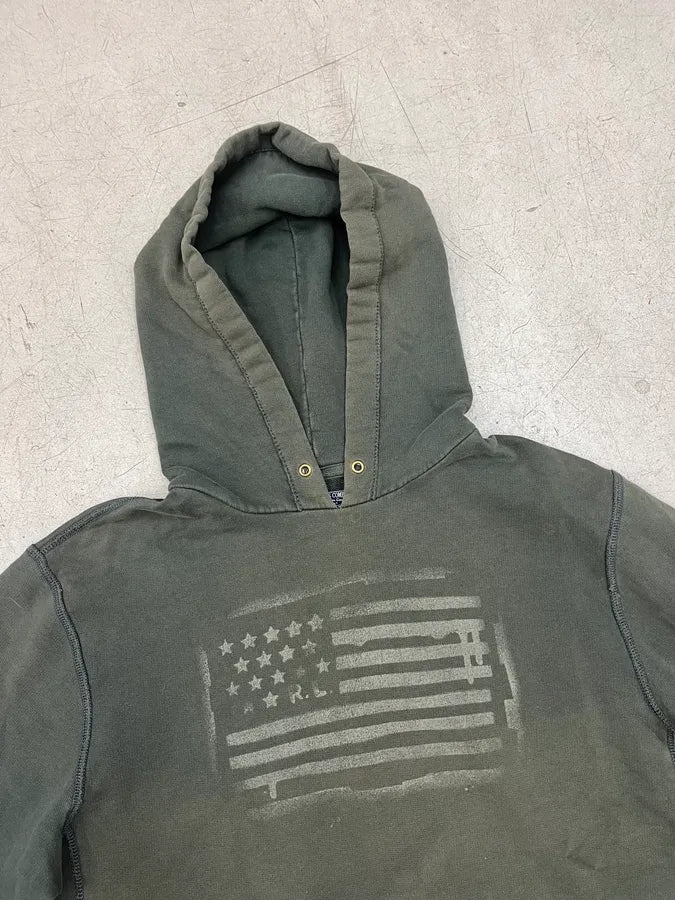 2010s Ralph Lauren Faded Khaki USA Faded Flag Hoodie avLghap 5