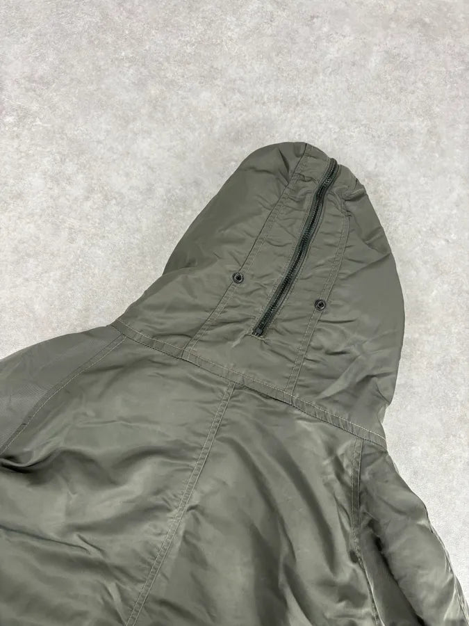 2010s Ralph Lauren Green Aviator Detachable Hood Bomber Jacket PnpQaMi 9