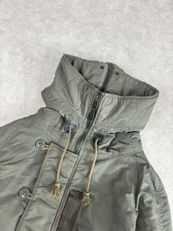 2010s Ralph Lauren Green Aviator Detachable Hood Bomber Jacket PnpQaMi 8