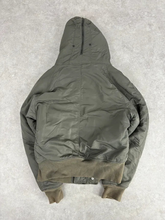 2010s Ralph Lauren Green Aviator Detachable Hood Bomber Jacket PnpQaMi 6