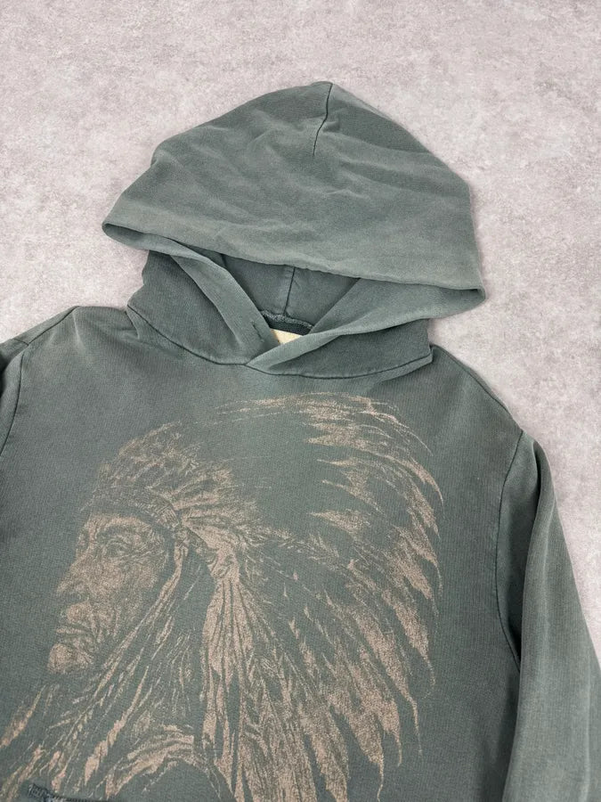 AW2012 Ralph Lauren Green Faded Iroquois Portrait Hoodie HLVSGHp 4
