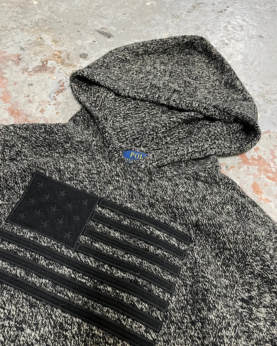 Ralph Lauren Grey Wool USA Flag Patch Hoodie mBKHFCr 4