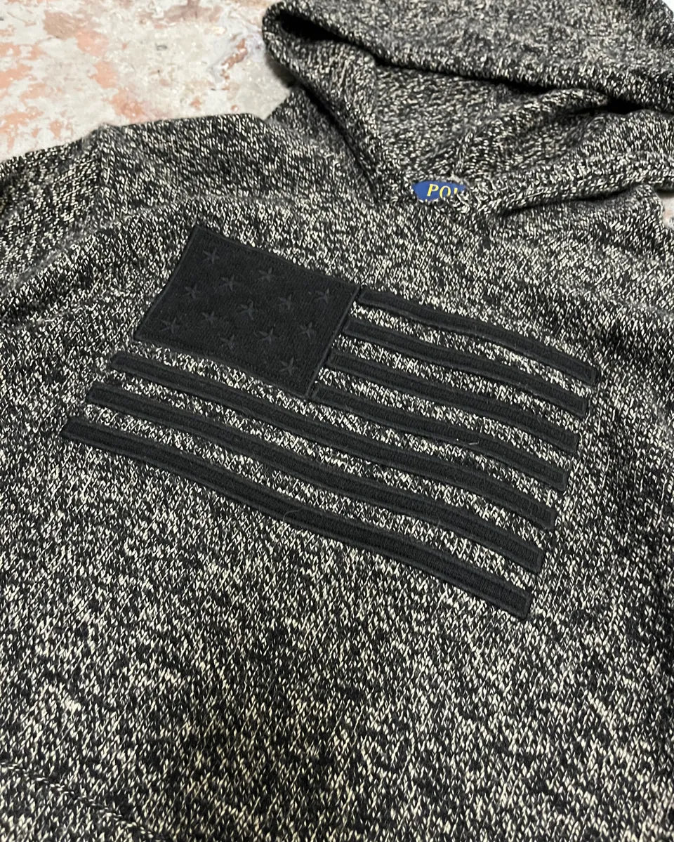 Ralph Lauren Grey Wool USA Flag Patch Hoodie mBKHFCr 5