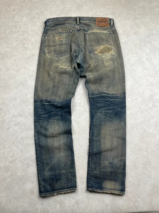 Ralph Lauren Hybrid Distressed Camo Faded Denim Jeans LPiigfK 7