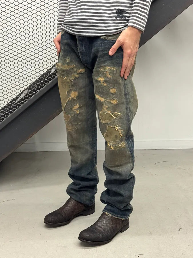 Ralph Lauren Hybrid Distressed Camo Faded Denim Jeans LPiigfK 2