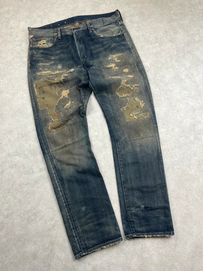 Ralph Lauren Hybrid Distressed Camo Faded Denim Jeans LPiigfK 5