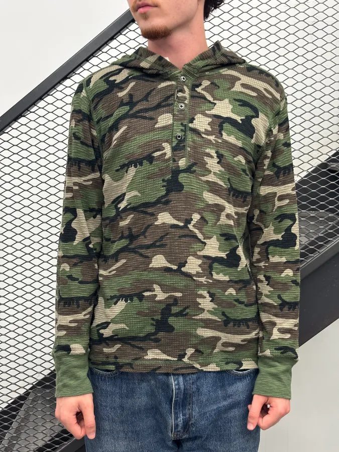 Ralph Lauren Khaki Camo Henley Hoodie SKvAPmt 1