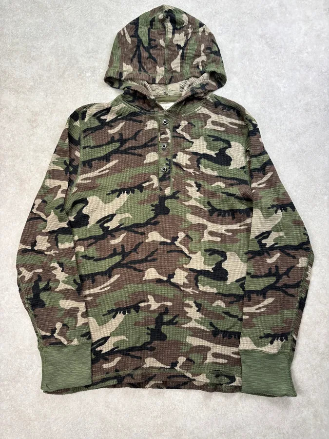 Ralph Lauren Khaki Camo Henley Hoodie SKvAPmt 0