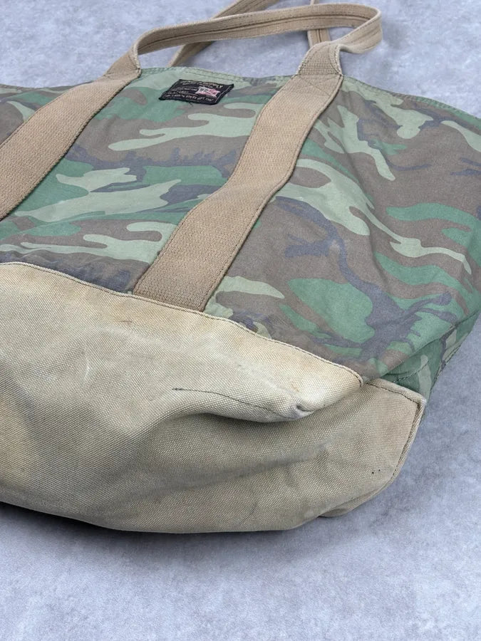 Ralph Lauren Khaki Camouflage Canvas Tote Bag XcMTjCN 8