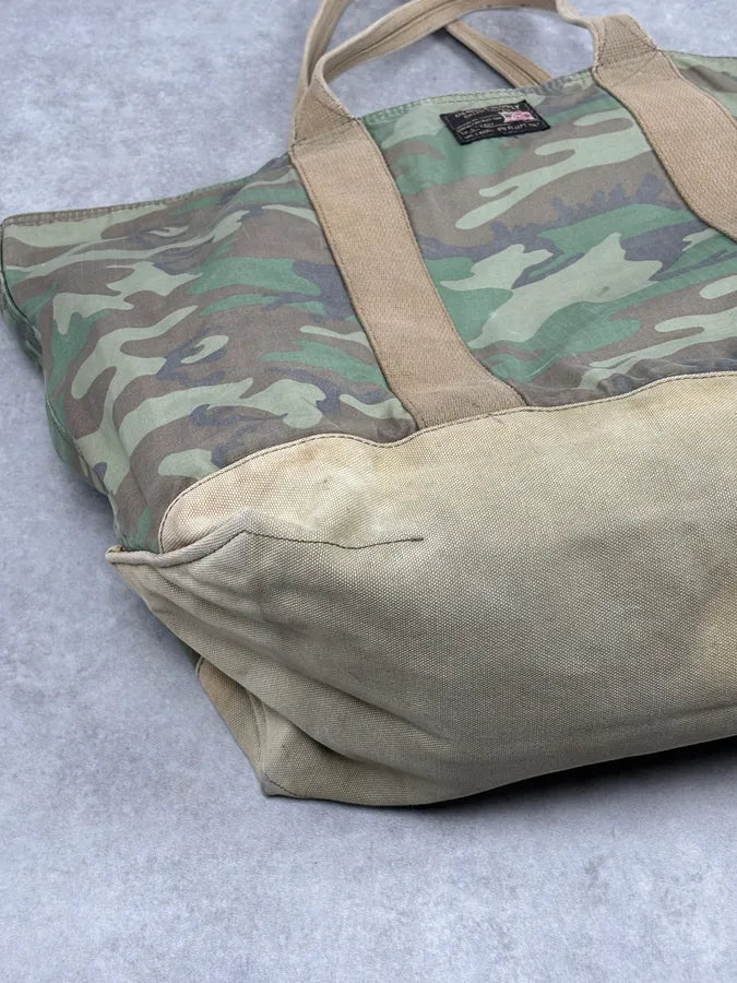 Ralph Lauren Khaki Camouflage Canvas Tote Bag XcMTjCN 9