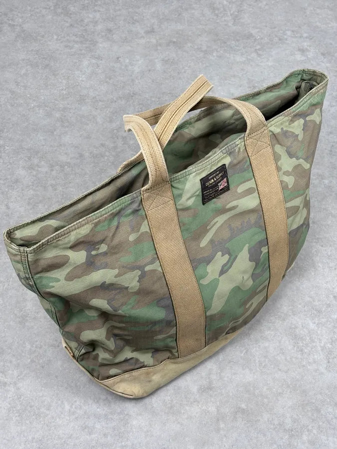 Ralph Lauren Khaki Camouflage Canvas Tote Bag XcMTjCN 3