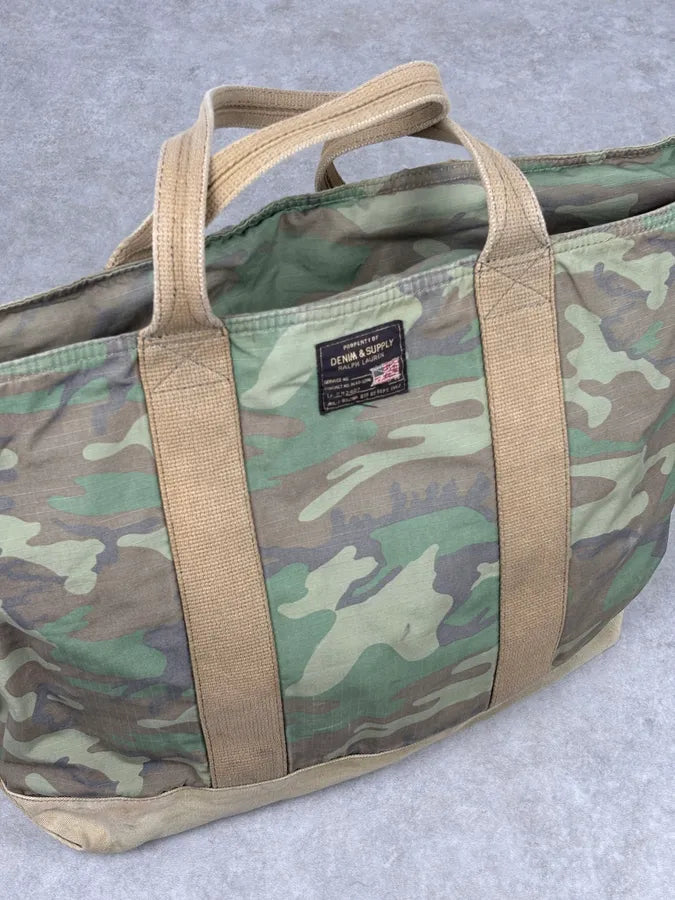 Ralph Lauren Khaki Camouflage Canvas Tote Bag XcMTjCN 10