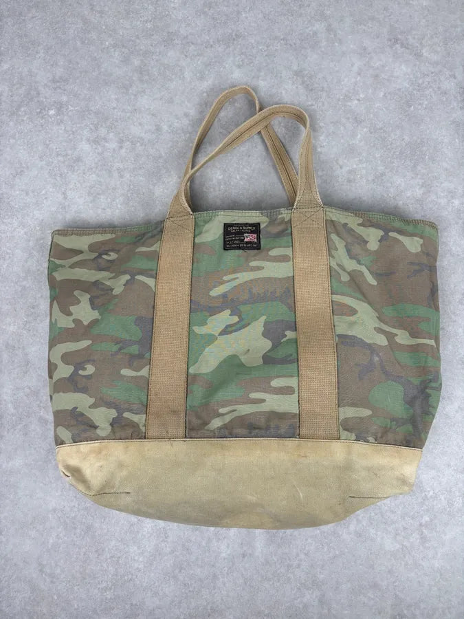 Ralph Lauren Khaki Camouflage Canvas Tote Bag XcMTjCN 1