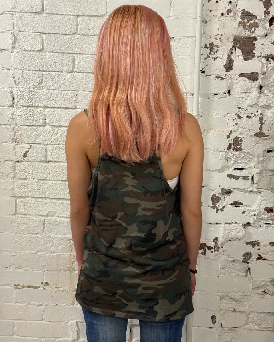 Ralph Lauren Khaki Camouflage Native American Graphic Racerback Tank Top ShIJNDO 2
