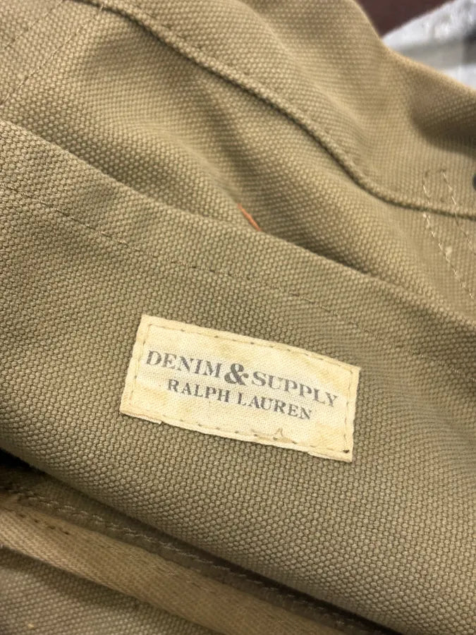 Ralph Lauren Khaki Canvas American Flag Tote Bag PfjynWE 7