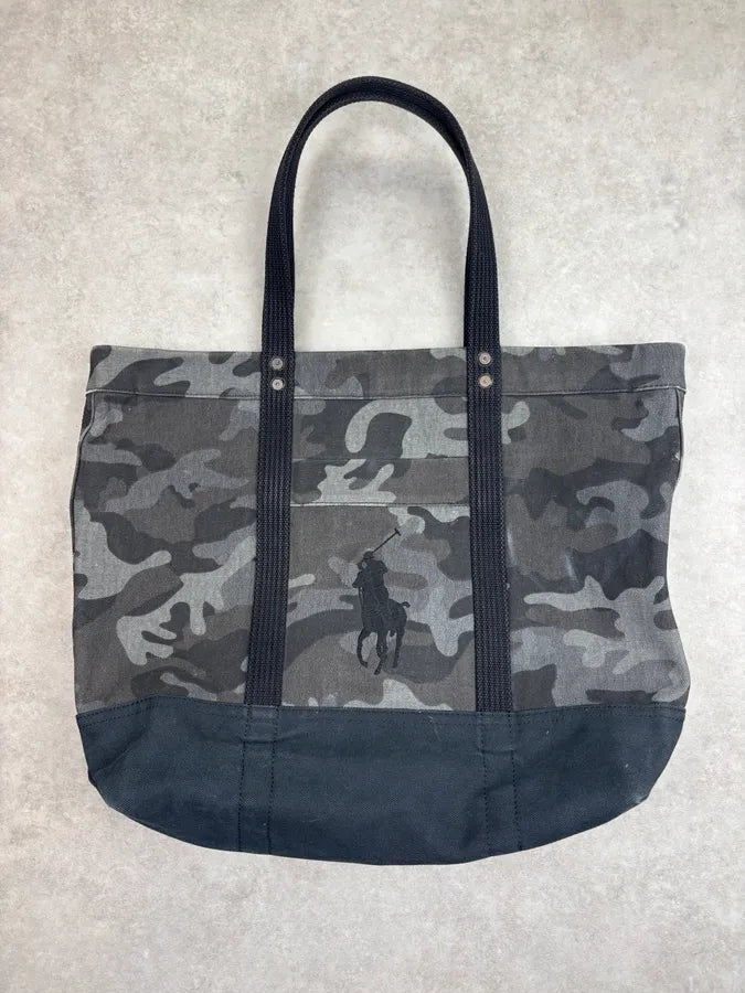 Ralph Lauren Dark Grey Canvas Camouflage Polo Tote Bag oPkrgVp 0