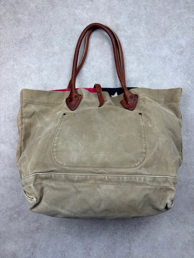 2010s Ralph Lauren Khaki American Flag Tote Bag ThmYdDH 7