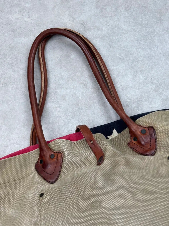 2010s Ralph Lauren Khaki American Flag Tote Bag ThmYdDH 10