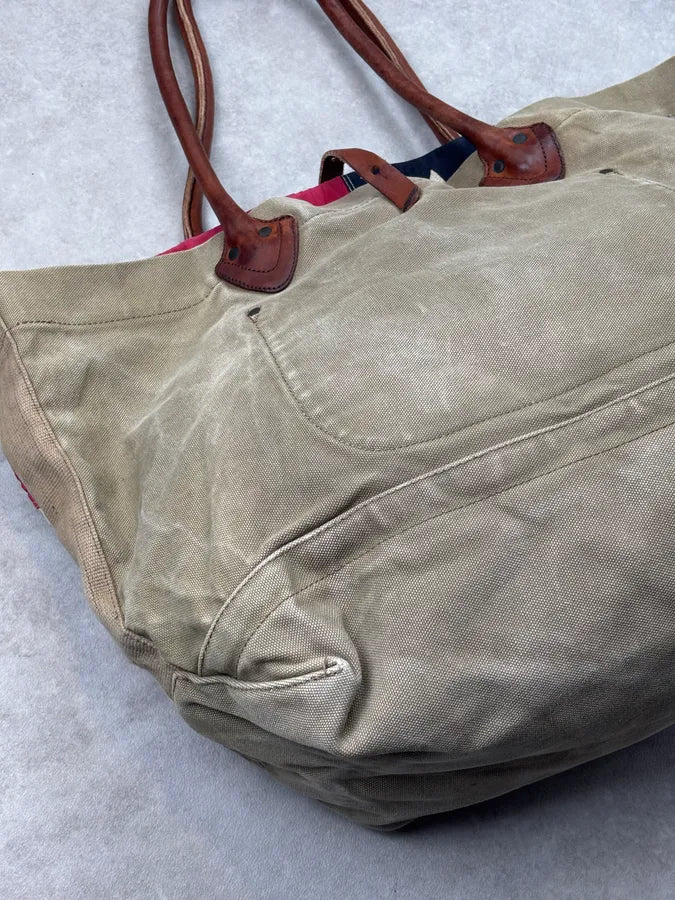 2010s Ralph Lauren Khaki American Flag Tote Bag ThmYdDH 9