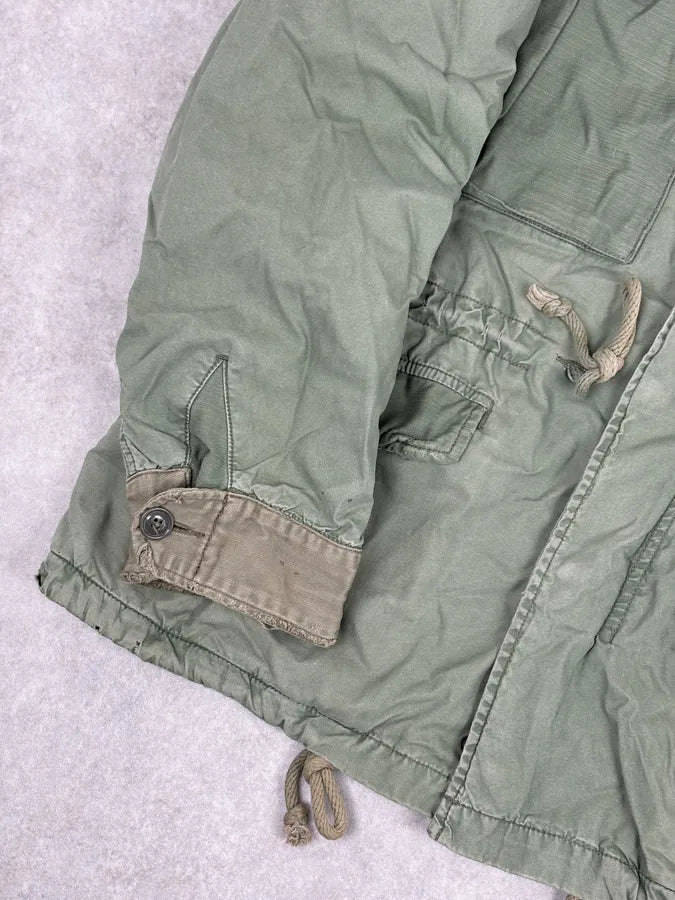 2010s Ralph Lauren Khaki Field Jacket Nylon Striped Military Jacket vwXhKxn 8