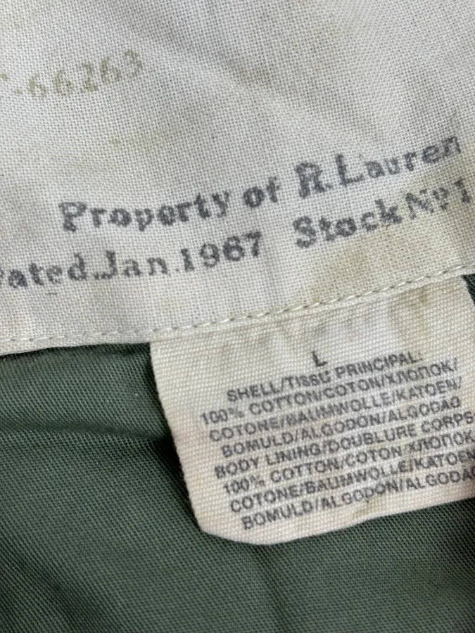 2010s Ralph Lauren Khaki Field Jacket Nylon Striped Military Jacket vwXhKxn 10