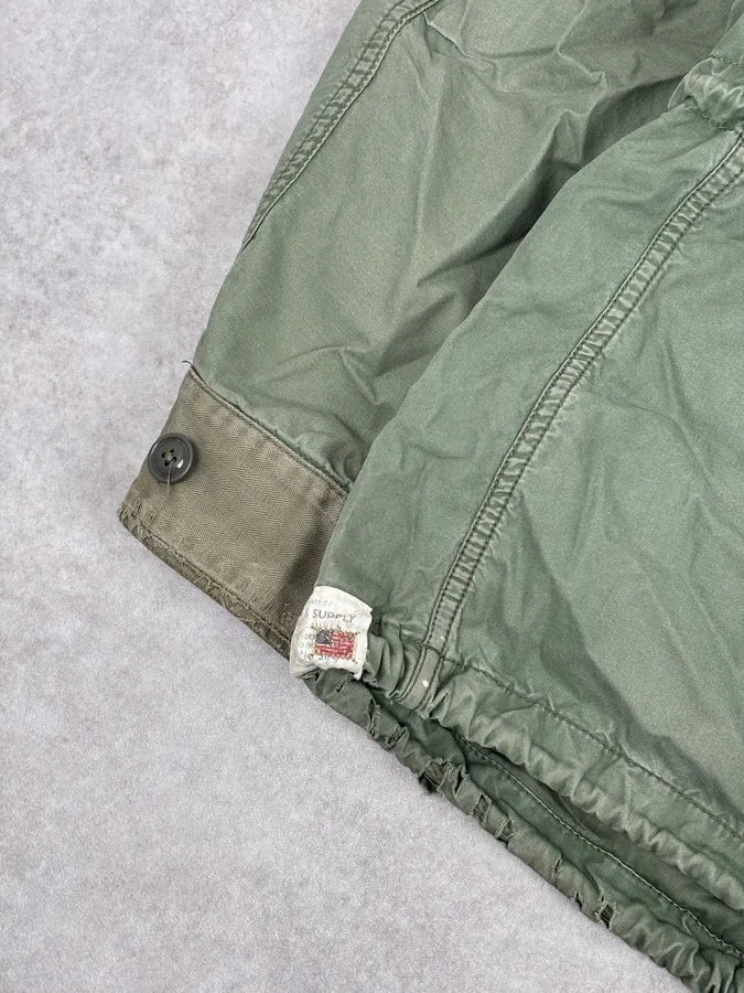 2010s Ralph Lauren Khaki Field Jacket Nylon Striped Military Jacket vwXhKxn 9