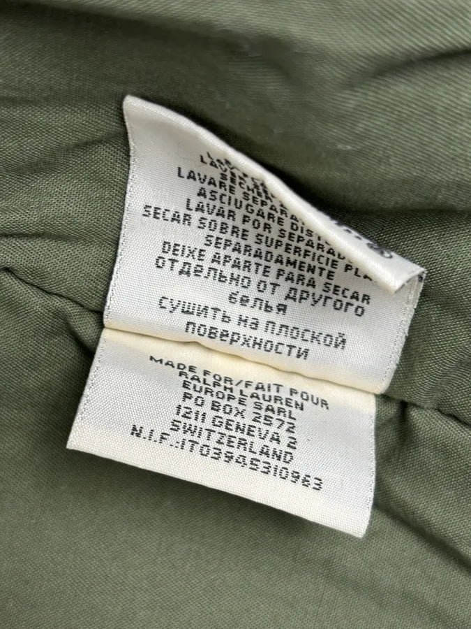 2010s Ralph Lauren Green & Brown Nylon Military Knit Sleeves Cargo Jacket QvkGFqz 10