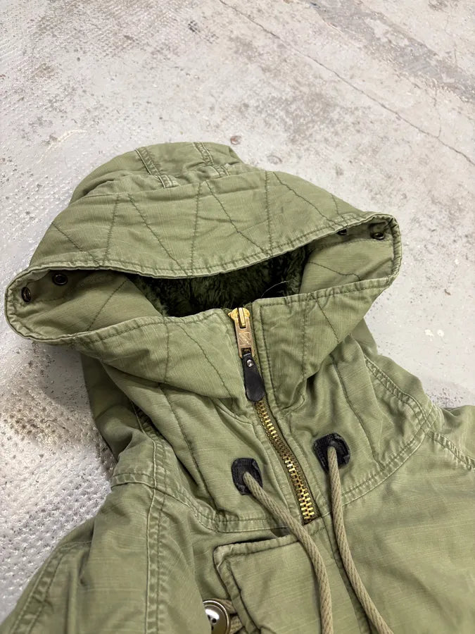 AW2012 Ralph Lauren Khaki Green Flags Long Cargo Parka Coat miphUsz 9
