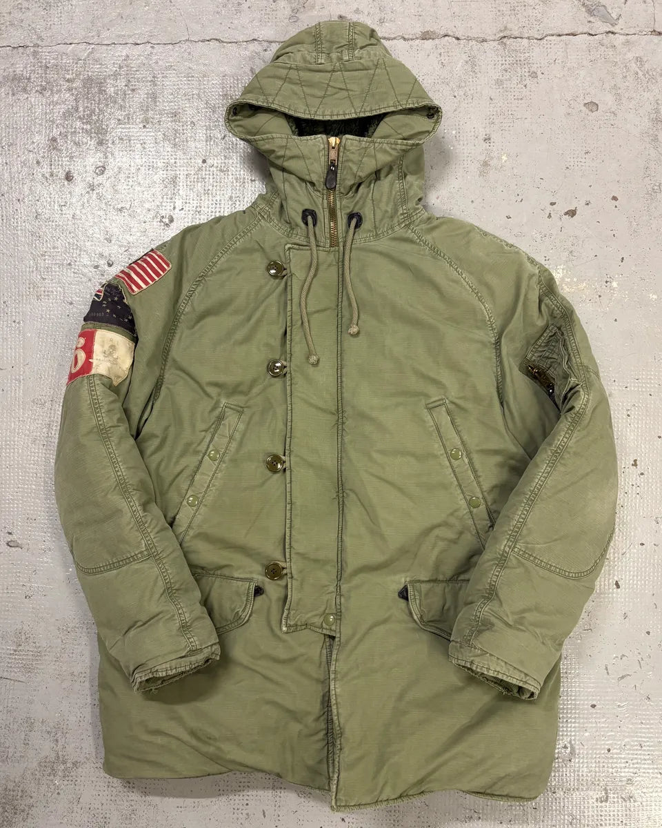AW2012 Ralph Lauren Khaki Green Flags Long Cargo Parka Coat miphUsz 1