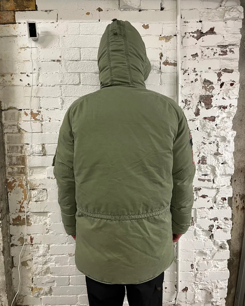 AW2012 Ralph Lauren Khaki Green Flags Long Cargo Parka Coat miphUsz 4