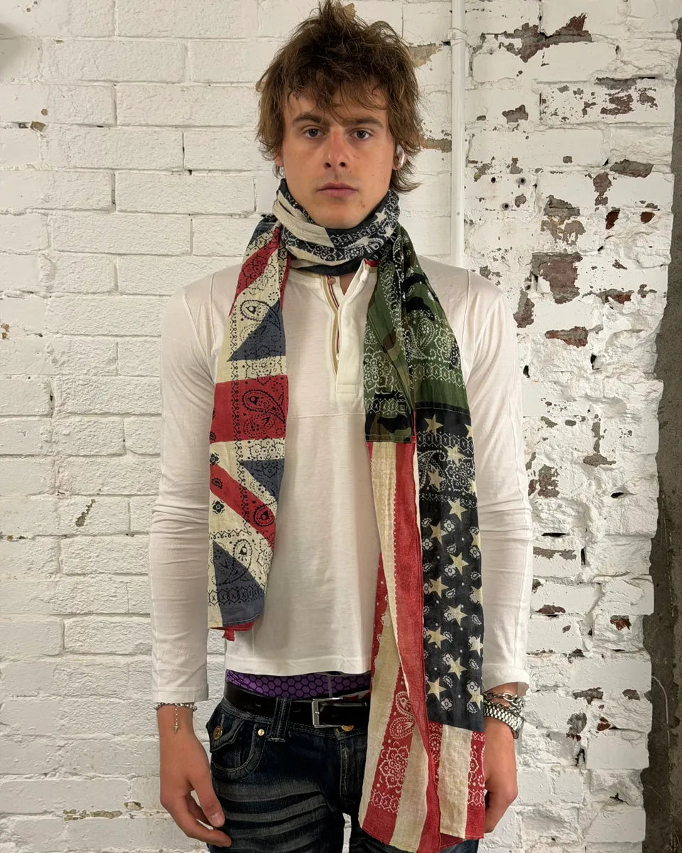 2010s Ralph Lauren Multicolor UK Flag Bandana Patchwork Scarf Phetstv 0