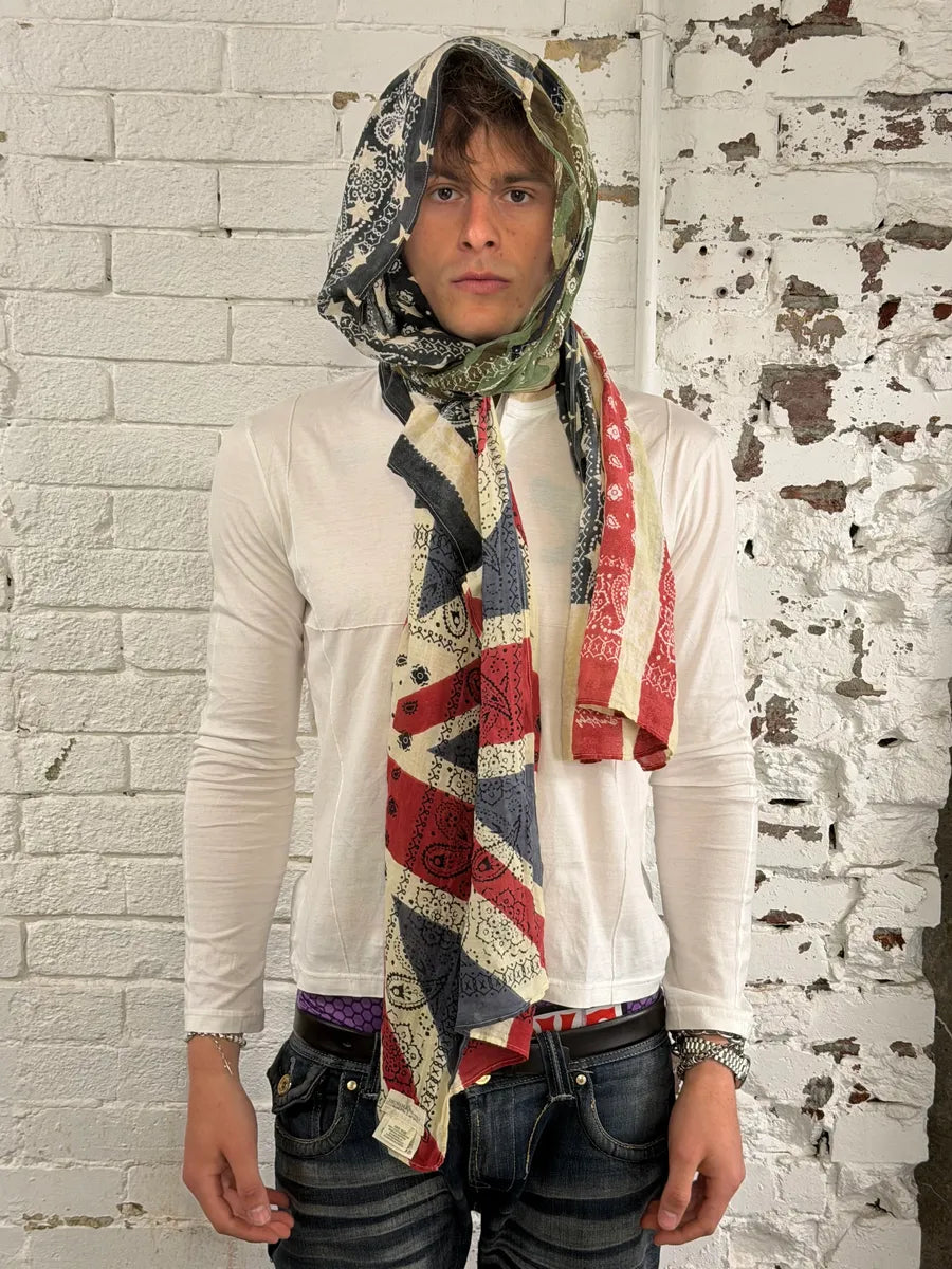 2010s Ralph Lauren Multicolor UK Flag Bandana Patchwork Scarf Phetstv 3