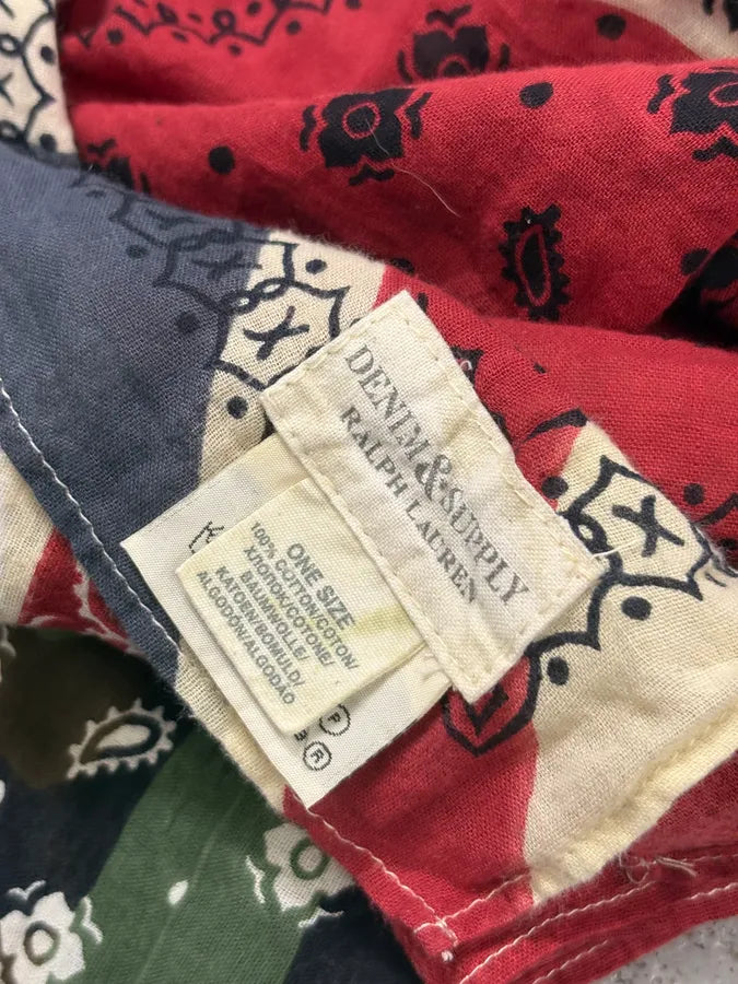 2010s Ralph Lauren Multicolor UK Flag Bandana Patchwork Scarf Phetstv 7