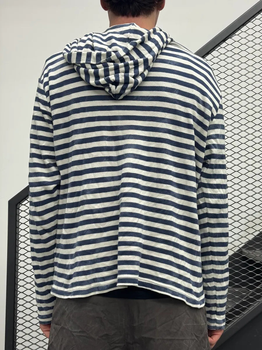 Ralph Lauren Navy & White Striped Hoodie VASixOH 1