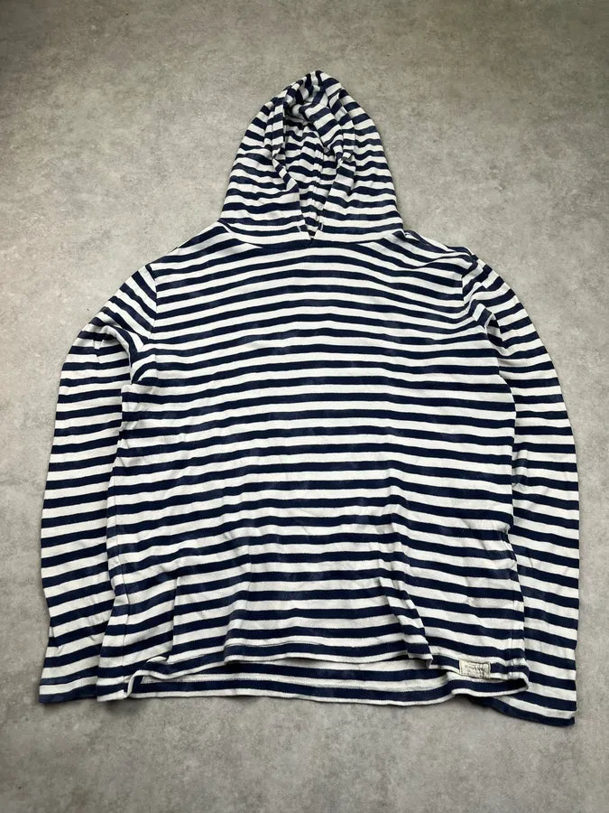 Ralph Lauren Navy & White Striped Hoodie VASixOH 2
