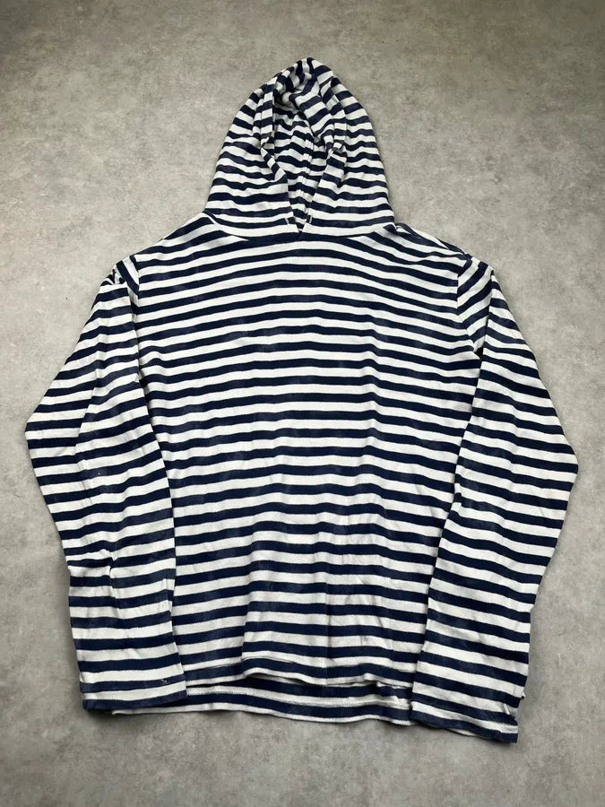 Ralph Lauren Navy & White Striped Hoodie VASixOH 3