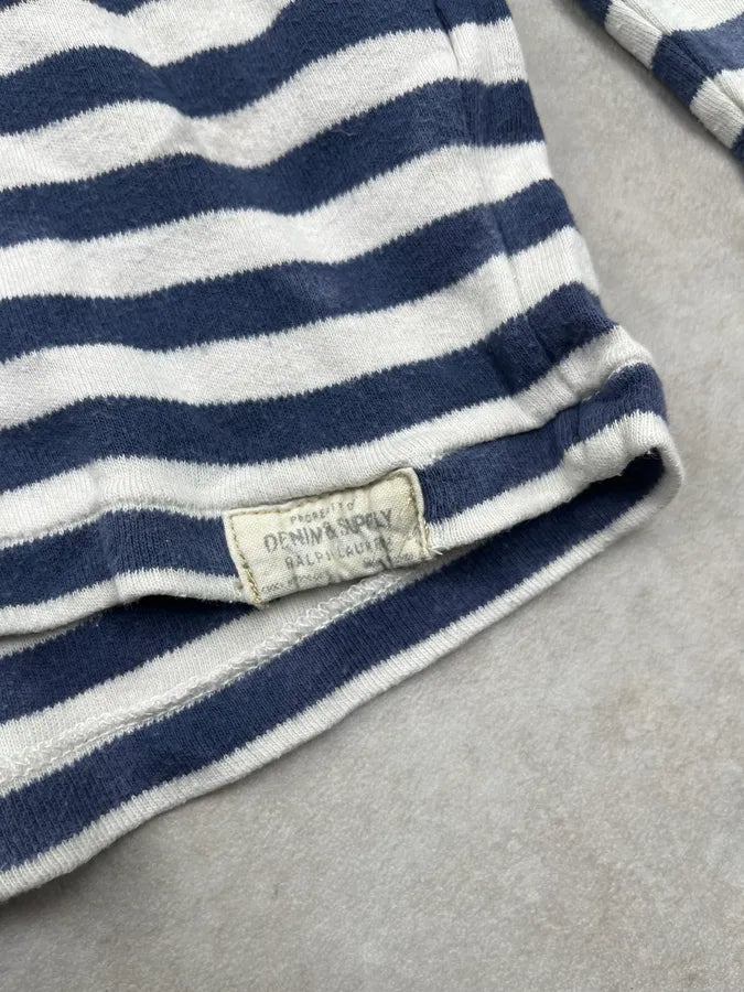 Ralph Lauren Navy & White Striped Hoodie VASixOH 6