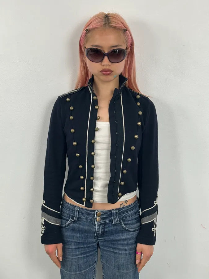 2010s Ralph Lauren Navy Embellished Buttoned Officer Jacket kfYFunm 1