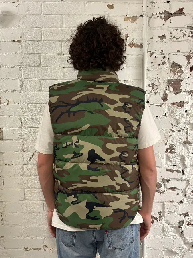 2010s Ralph Lauren Navy Camo Reversible American Flag Puffer Vest iBLSTys 5