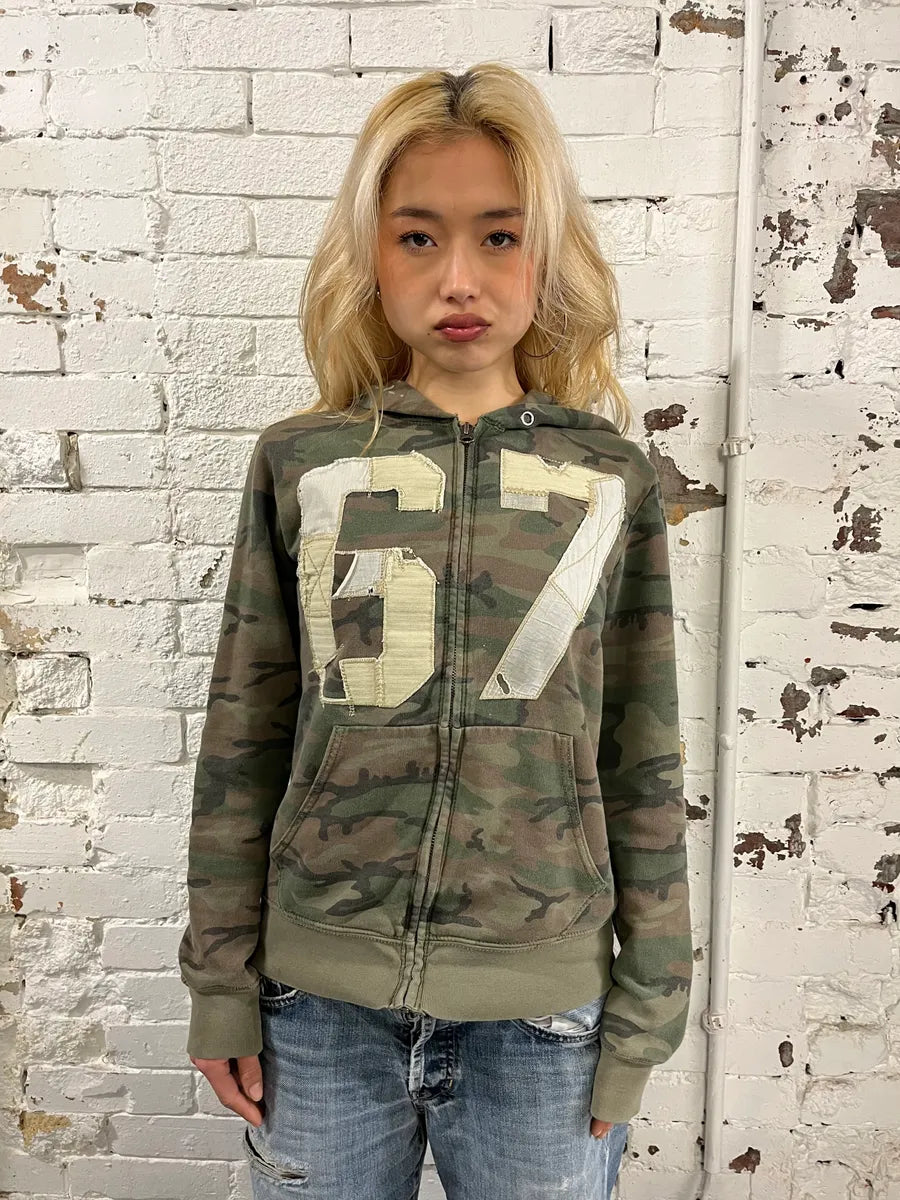 Ralph Lauren Number Patch Olive Camo Hoodie KsvFXKO 1