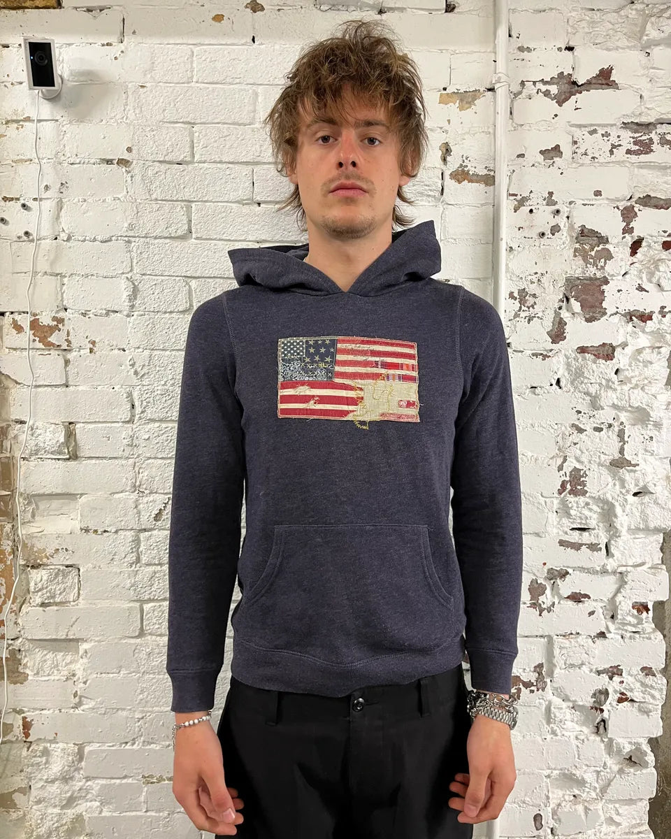 Ralph Lauren Purple Grey Flag Patch Hoodie VHdLzjT 1