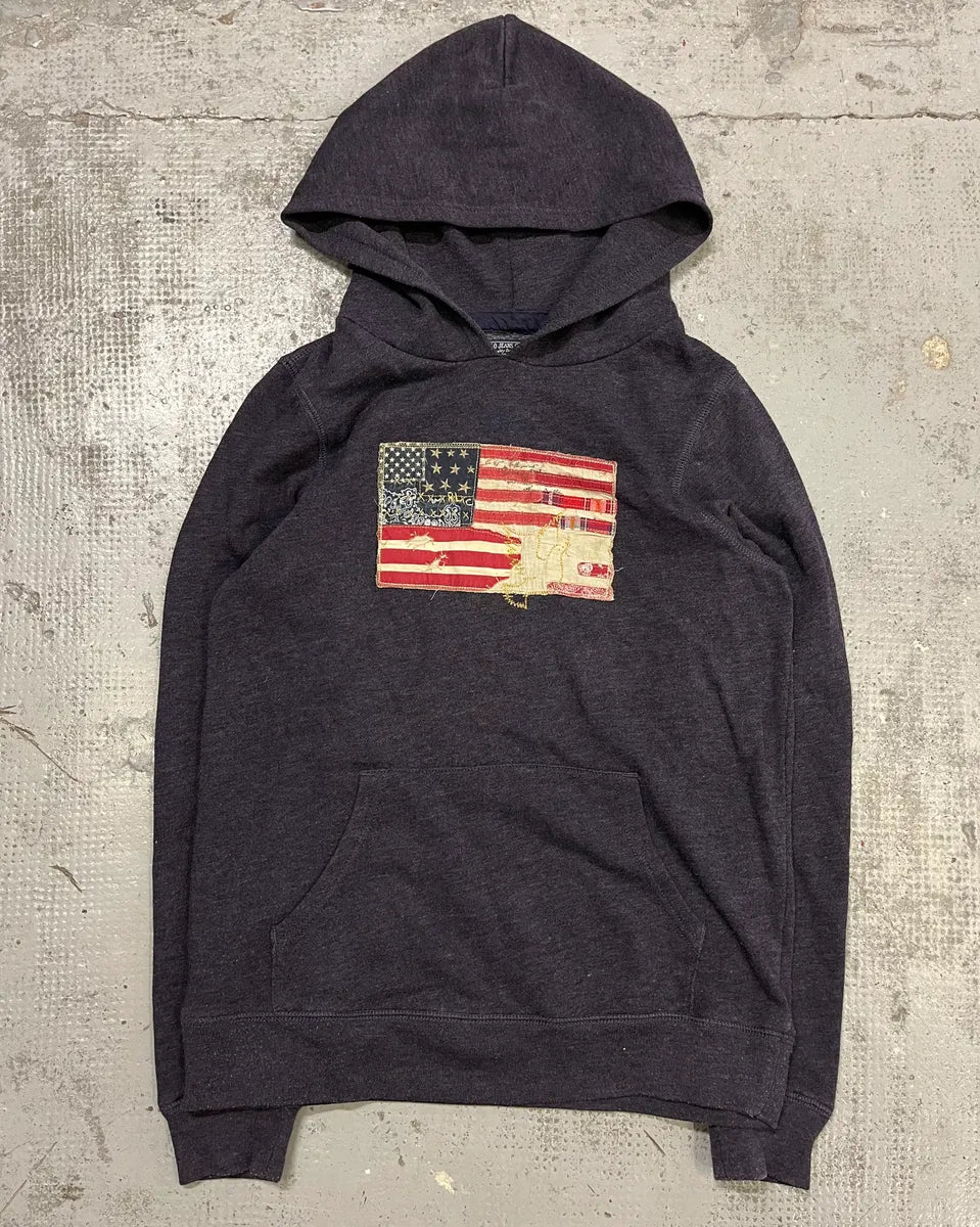 Ralph Lauren Purple Grey Flag Patch Hoodie VHdLzjT 3