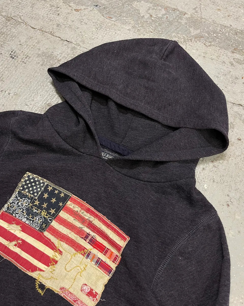 Ralph Lauren Purple Grey Flag Patch Hoodie VHdLzjT 4