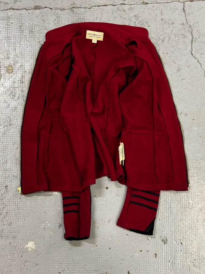 Ralph Lauren Red & Black Buttoned Officer Zip-Up Jacket YHpavDg 6